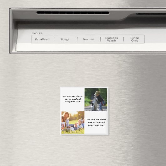 Voeg uw eigen foto's, tekst en achtergrond toe wer magneet (Insitu (Vaatwasser))