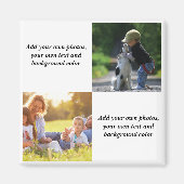 Voeg uw eigen foto's, tekst en achtergrond toe wer magneet (Voorkant)