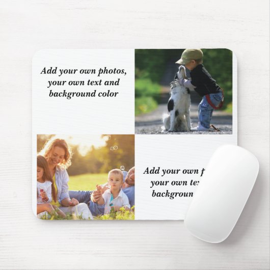 Voeg uw eigen foto's, tekst en achtergrond toe wer muismat (Met muis)