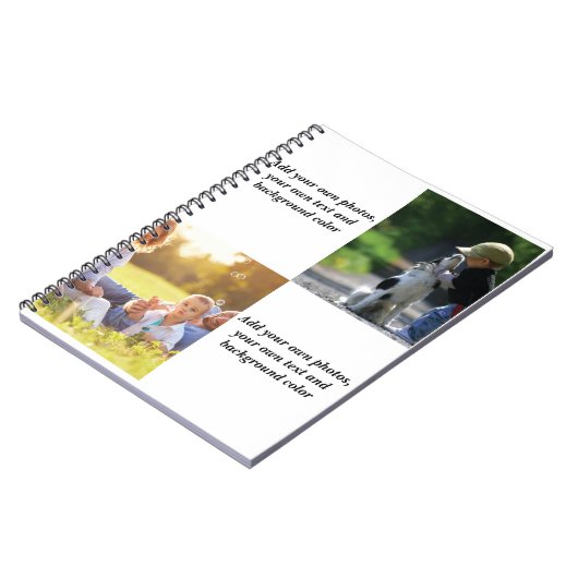 Voeg uw eigen foto's, tekst en achtergrond toe wer notitieboek (Linkerzijde)