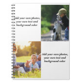 Voeg uw eigen foto's, tekst en achtergrond toe wer notitieboek (Voorkant)