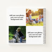 Voeg uw eigen foto's, tekst en achtergrond toe wer notitieboek (Achterkant)