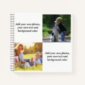 Voeg uw eigen foto's, tekst en achtergrond toe wer notitieboek (Voorkant)