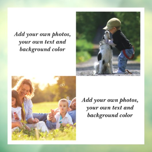 Voeg uw eigen foto's, tekst en achtergrond toe wer raamsticker (Vel 3)