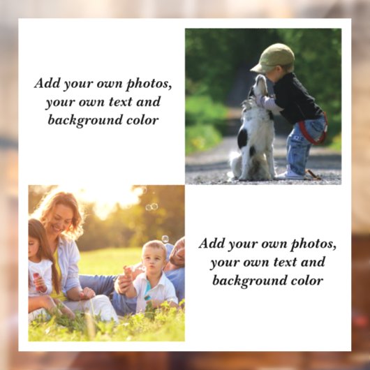 Voeg uw eigen foto's, tekst en achtergrond toe wer raamsticker (Vel 2)