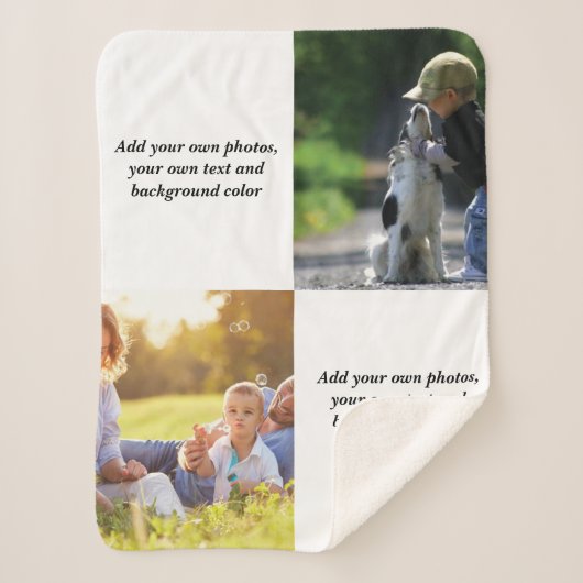 Voeg uw eigen foto's, tekst en achtergrond toe wer sherpa deken (Voorkant)