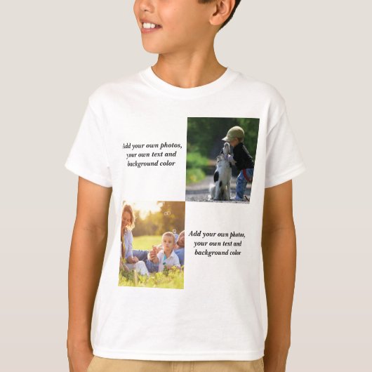 Voeg uw eigen foto's, tekst en achtergrond toe wer t-shirt (Voorkant)