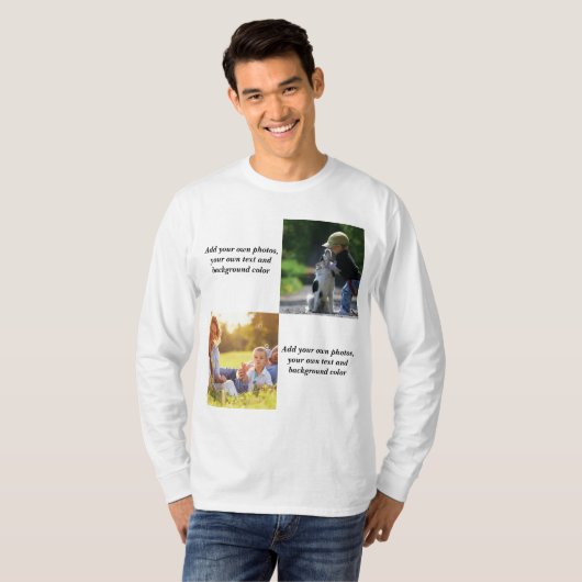 Voeg uw eigen foto's, tekst en achtergrond toe wer t-shirt (Voorkant volledig)