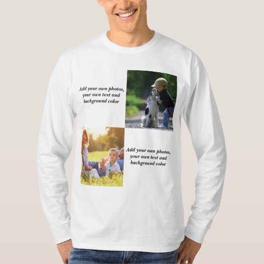Voeg uw eigen foto's, tekst en achtergrond toe wer t-shirt (Voorkant)