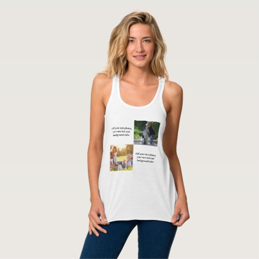Voeg uw eigen foto's, tekst en achtergrond toe wer tanktop (Volledige Voorkant)