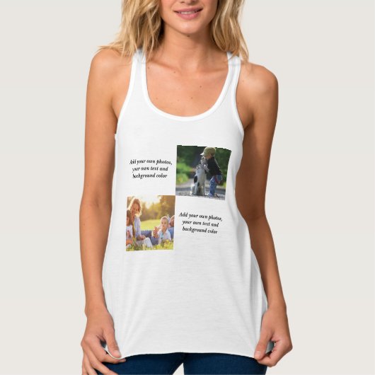 Voeg uw eigen foto's, tekst en achtergrond toe wer tanktop (Voorkant)