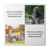 Voeg uw eigen foto's, tekst en achtergrond toe wer tegeltje (Voorkant)