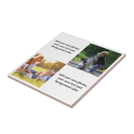 Voeg uw eigen foto's, tekst en achtergrond toe wer tegeltje (Zijkant)