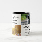 Voeg uw eigen foto's, tekst en achtergrond toe wer tweekleurige koffiemok (Center)