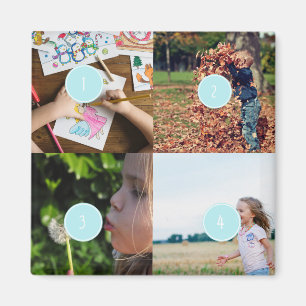Voeg uw eigen foto's toe  4 afbeelding magneet