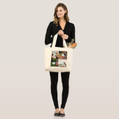 Voeg uw eigen foto's toe 4 afbeeldingen grote tote bag (Voorkant (model))