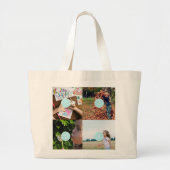 Voeg uw eigen foto's toe 4 afbeeldingen grote tote bag (Voorkant)