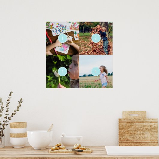 Voeg uw eigen foto's toe 4 afbeeldingen Poster (Keuken)