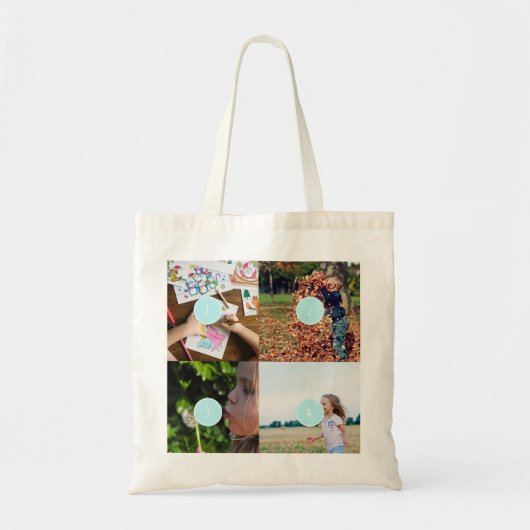 Voeg uw eigen foto's toe  4 afbeeldingen tote bag (Voorkant)
