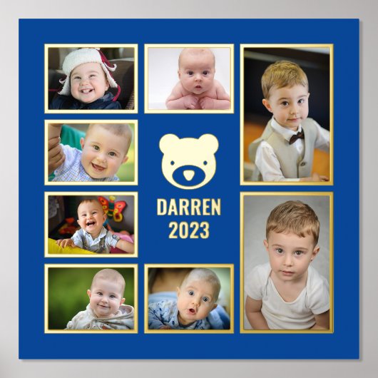 Voeg uw eigen foto's toe 7 Kindfotocollage Folie Afdrukken (Voorkant)