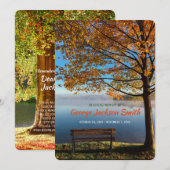 Voeg uw eigen Herfst voor foto-Memorial Service to Kaart (Voorkant / Achterkant)