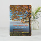 Voeg uw eigen Herfst voor foto-Memorial Service to Kaart (Staand voorkant)