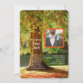 Voeg uw eigen Herfst voor foto-Memorial Service to Kaart (Achterkant)