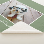 Voeg Uw Eigen Horizontale Foto toe kan Groene KLEU Sherpa Deken (3/4)