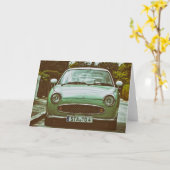 VOEG UW EIGEN Klassieke Auto van de TEKST toe Kaart (Gele Bloem)