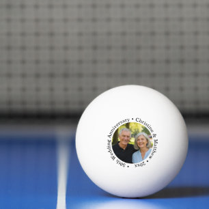 Voeg uw eigen koppel foto 50ste huwelijksjubileum pingpongbal