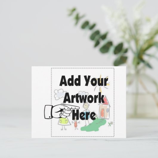 Voeg uw eigen Kunstwerk of Kunstwerk van het Kind  Briefkaart (Staand voorkant)