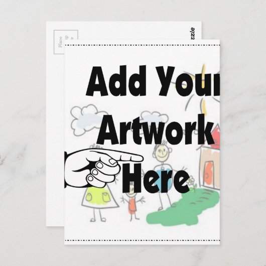 Voeg uw eigen Kunstwerk of Kunstwerk van het Kind  Briefkaart (Voorkant / Achterkant)