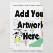 Voeg uw eigen Kunstwerk of Kunstwerk van het Kind  Briefpapier (Voorkant / Achterkant)