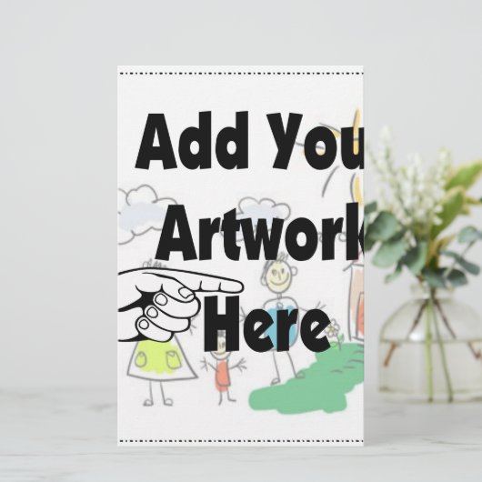 Voeg uw eigen Kunstwerk of Kunstwerk van het Kind  Briefpapier (Staand voorkant)