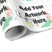 Voeg uw eigen Kunstwerk of Kunstwerk van het Kind  Cadeaupapier (Rol Hoek)