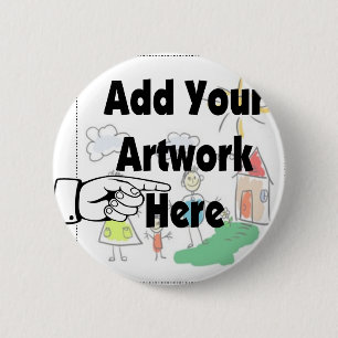 Voeg uw eigen Kunstwerk of Kunstwerk van het Kind Ronde Button 5,7 Cm