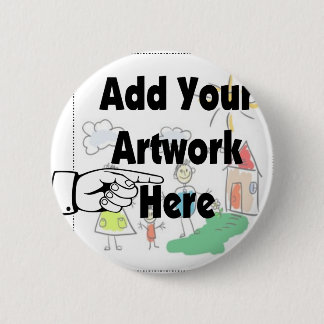 Voeg uw eigen Kunstwerk of Kunstwerk van het Kind  Ronde Button 5,7 Cm