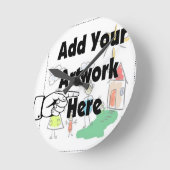 Voeg uw eigen Kunstwerk of Kunstwerk van het Kind  Ronde Klok (Hoek)