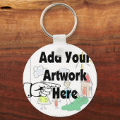 Voeg uw eigen Kunstwerk of Kunstwerk van het Kind Sleutelhanger (Voorkant)