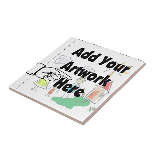 Voeg uw eigen Kunstwerk of Kunstwerk van het Kind  Tegeltje (Zijkant)