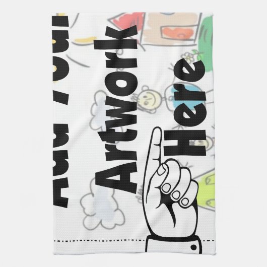 Voeg uw eigen Kunstwerk of Kunstwerk van het Kind Theedoek (Verticaal)