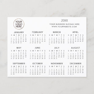 voeg uw eigen logo aangepaste tekst 2024 Agenda to Briefkaart