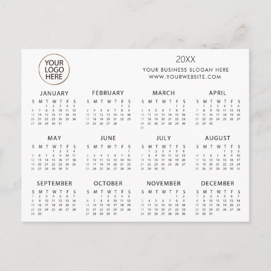 voeg uw eigen logo aangepaste tekst 2024 Agenda to Briefkaart (Voorkant)