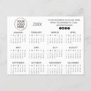 voeg uw eigen logo aangepaste tekst 2025 Kalender Briefkaart