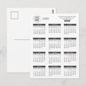 voeg uw eigen logo aangepaste tekst 2026 Kalender Briefkaart (Voorkant / Achterkant)