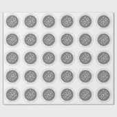 Voeg uw eigen Logo en circulaire tekst toe Cadeaupapier (Vlak)