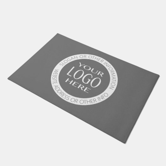 Voeg uw eigen Logo en circulaire tekst toe Deurmat (Schuin)