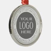 Voeg uw eigen Logo en circulaire tekst toe Metalen Ornament (Rechts)