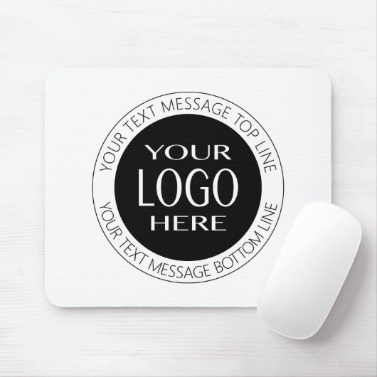 Voeg uw eigen Logo en circulaire tekst toe Muismat (Met muis)
