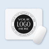 Voeg uw eigen Logo en circulaire tekst toe Muismat